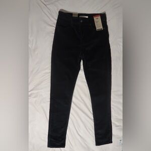 721 HIGH RISE SKINNY WOMEN'S JEANS Black Corduroy Size 29 8 Medium